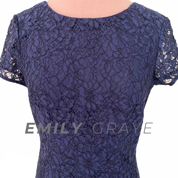 BHLDN Donna Morgan Deja Dress in Navy Blue Size 2 NWOT - Picture 5 of 10